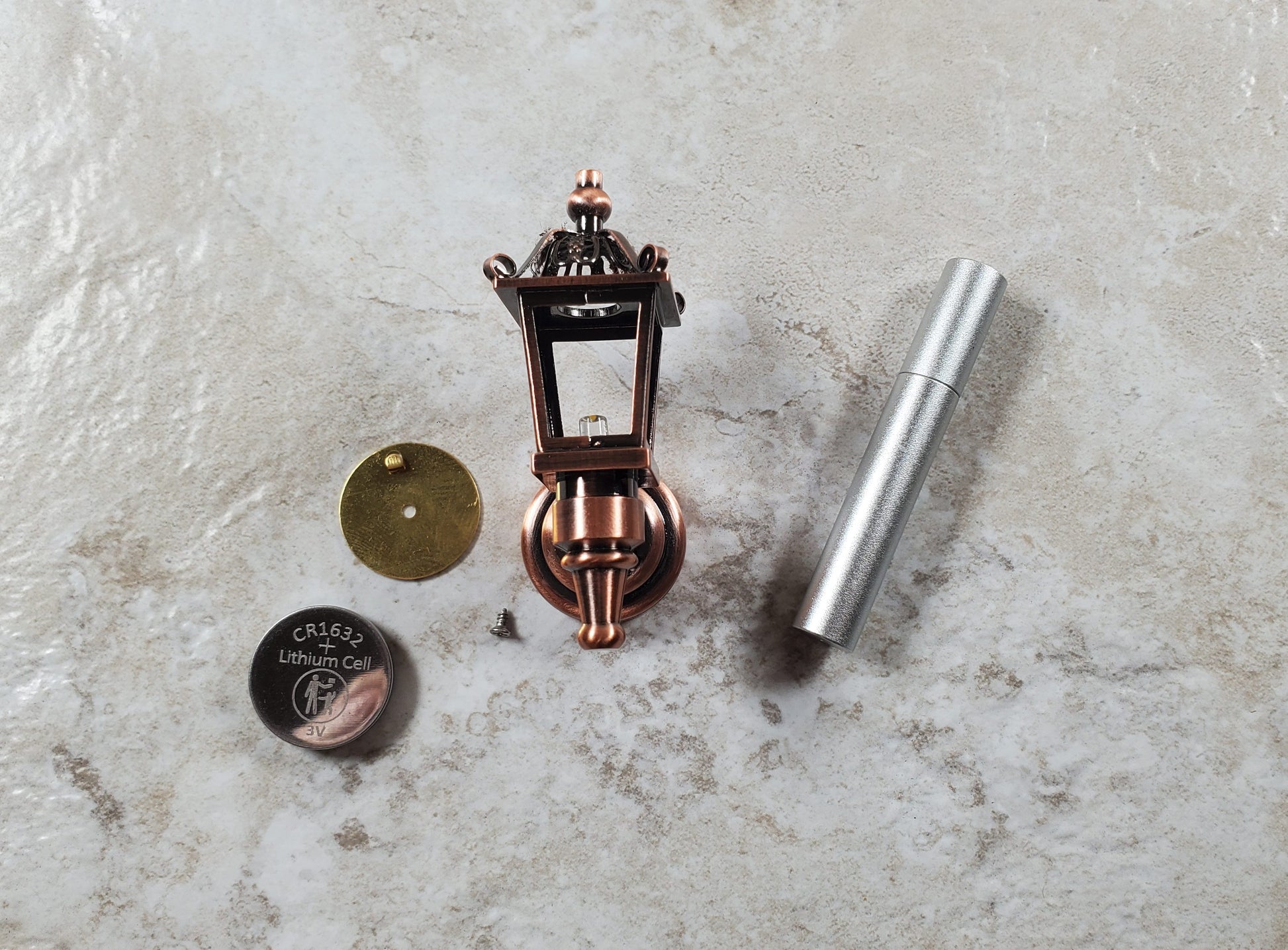 Dollhouse Carriage Light Lantern Bronze Wand Operated Battery 1:12 Scale Coach