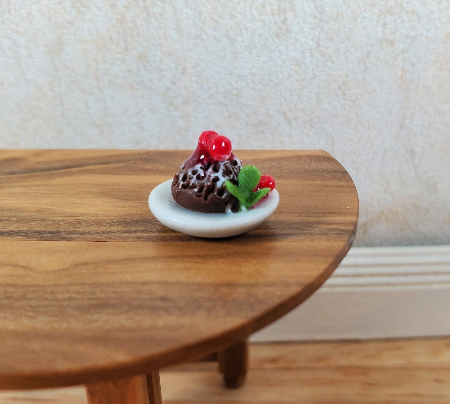 Dollhouse HALF SCALE Chocolate Souffle Cake 1:24 Miniature Food