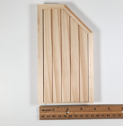 Dollhouse Attic Door Angled Top 1:12 Scale Miniature Unpainted Wood