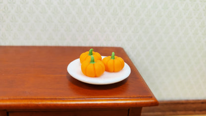 Dollhouse Pumpkins Set of 3 1:12 Scale Miniature Food Halloween Kitchen Grocery