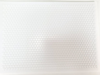 Dollhouse Hexagon Vinyl Tile Flooring Embossed White on White 1:12 Scale Miniatures