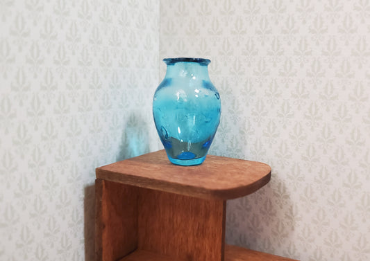 Dollhouse Aqua Glass Vase 1:12 Scale Miniature Decoration Flowers Color Defect