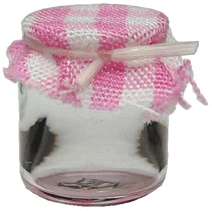 Dollhouse Small Apothecary Jar with Pink Gingham Top 1:12 Scale Miniatures