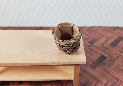 Dollhouse Small Round Natural Fiber Basket 1:12 Scale Miniature