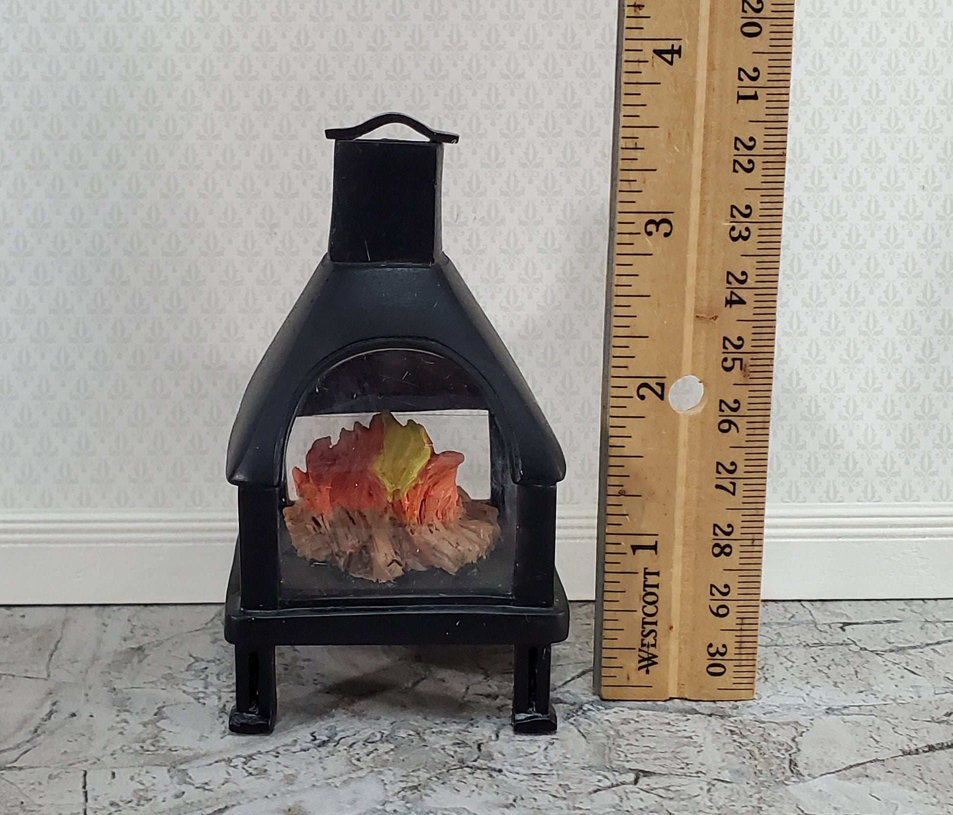 Dollhouse Outdoor Fireplace Fire Pit Modern Style for Patio 1:12 Scale Miniature