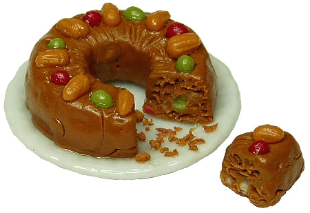 Dollhouse Fruitcake Cut 1:12 Scale Miniature Dessert Food Bakery