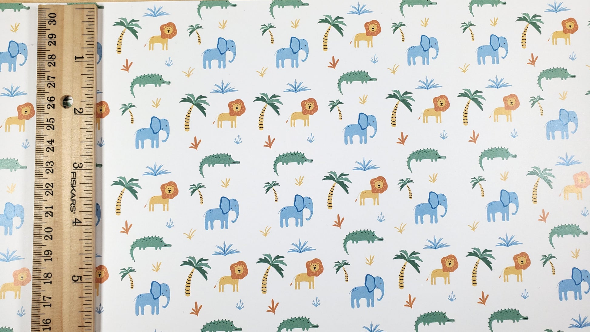 Dollhouse Nursery Safari Wallpaper 3 Sheets Elephants Lions 1:12 Scale Miniature