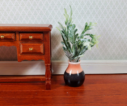 Dollhouse Miniature Large Orange & Black Floor Vase 1:12 Scale Miniature