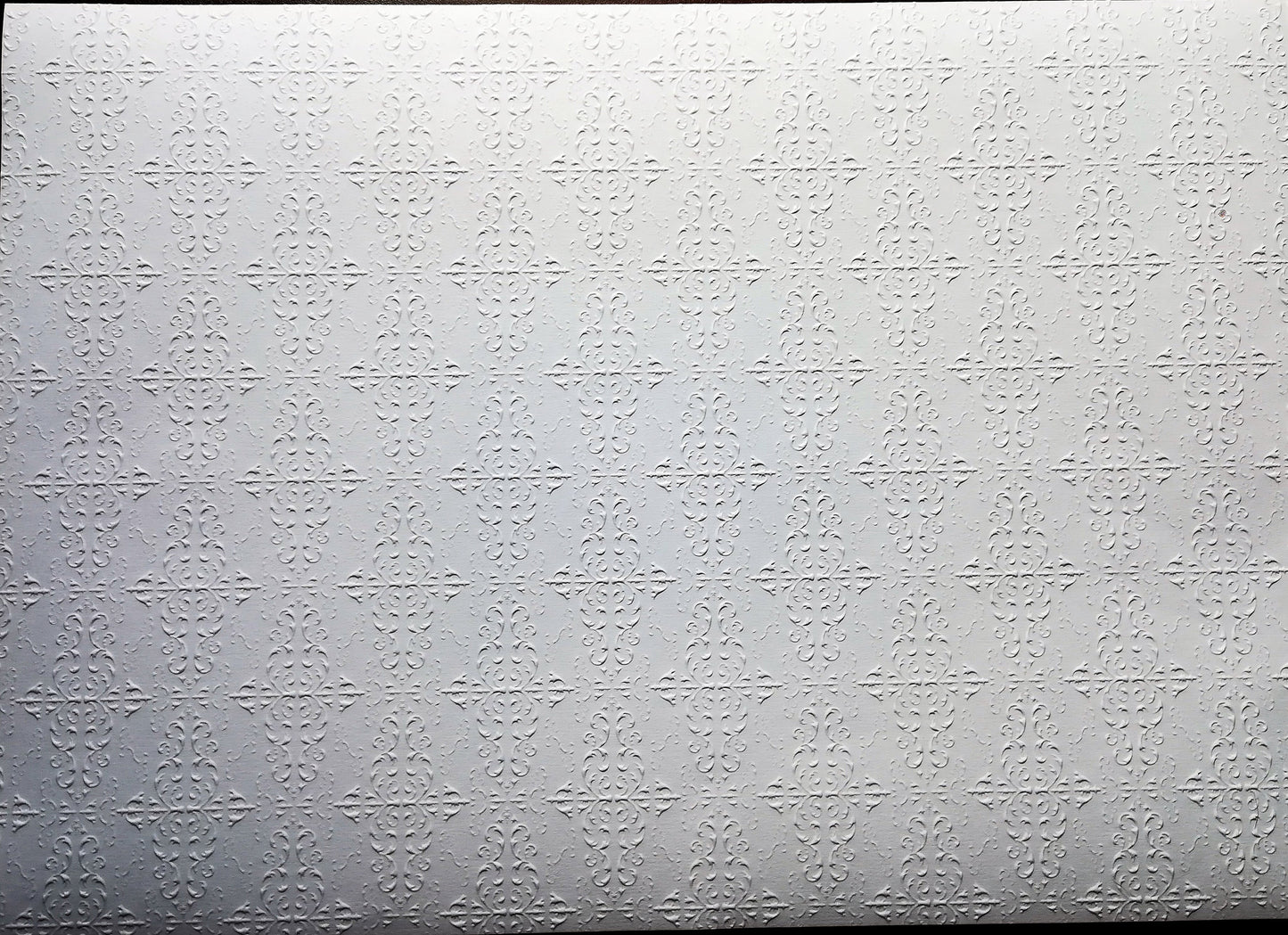 Dollhouse Ceiling Paper Embossed White 1:12 Scale Miniature 17 "x 12"