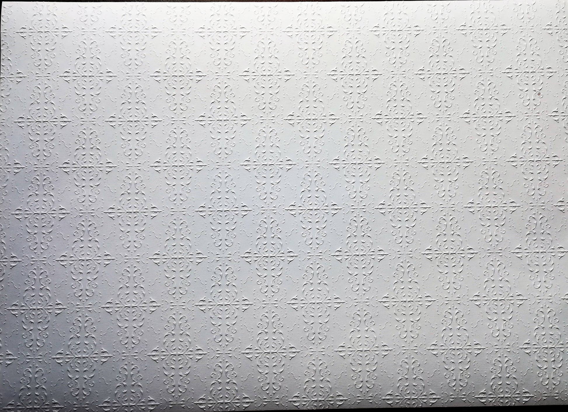 Dollhouse Ceiling Paper Embossed White 1:12 Scale Miniature 17 "x 12"