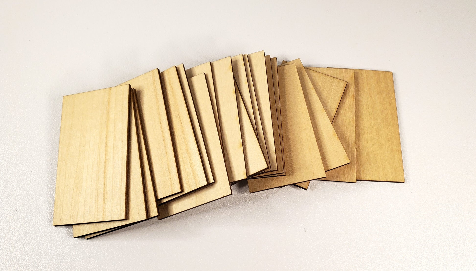 Rectangle Wood Pieces x20 2 3/8" x 1 3/8" Basswood 1/16" thick Blanks Tiles DIY