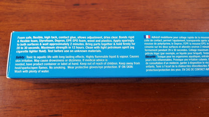 Foam to Foam Adhesive Glue Deluxe Materials Use with Styrofoam Polystyrene Foam - Miniature Crush