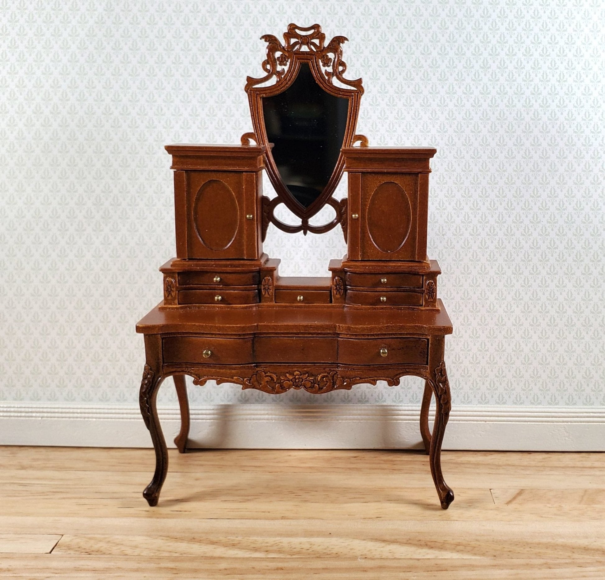 JBM Dollhouse Dressing Table Wood Victorian Style 1:12 Scale Miniature Furniture - Miniature Crush