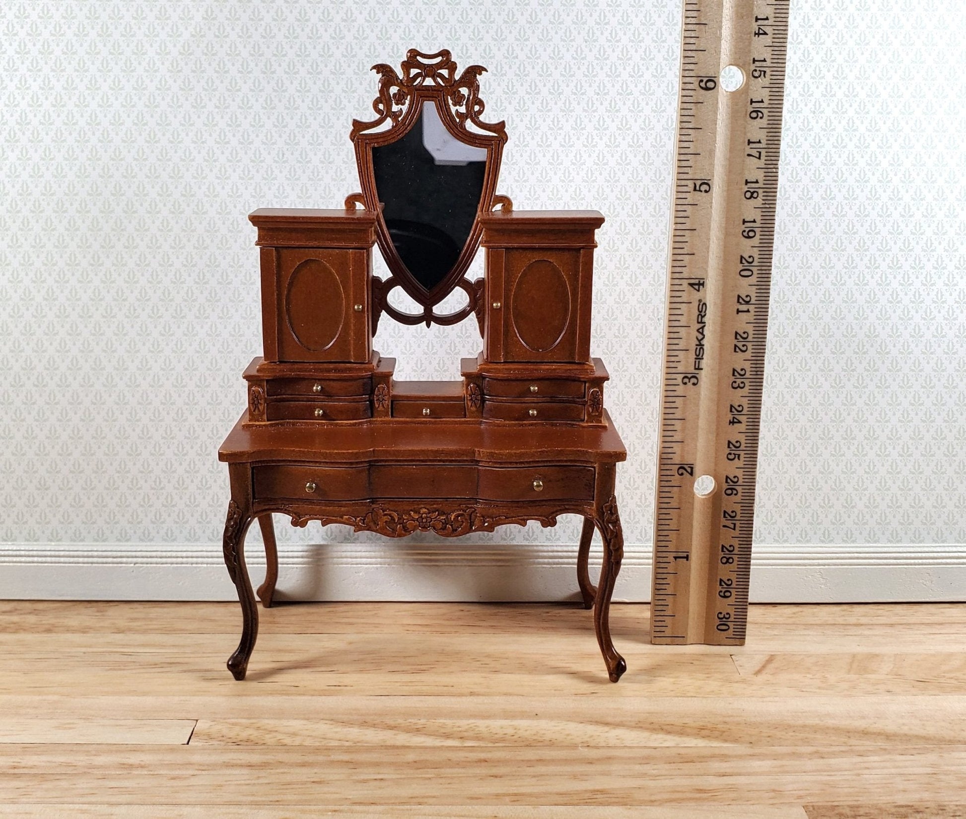 JBM Dollhouse Dressing Table Wood Victorian Style 1:12 Scale Miniature Furniture - Miniature Crush