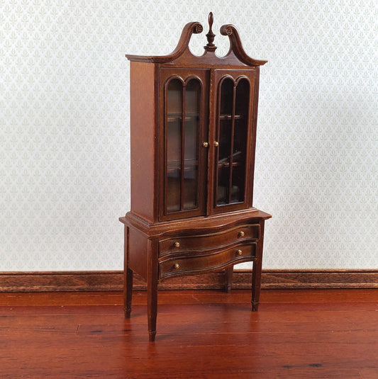 JBM Dollhouse Hepplewhite Chest Cabinet 1:12 Scale Furniture Walnut Finish - Miniature Crush