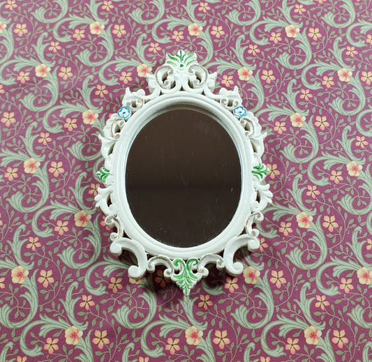 JBM Dollhouse Mirror Cream Finish Empire Style 1:12 Scale Miniature Hand Painted - Miniature Crush