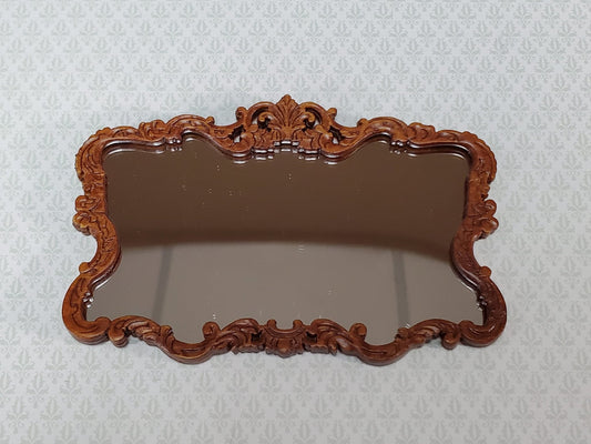 JBM Miniature Mirror Large Victorian Walnut Finish 1:12 Scale Dollhouse - Miniature Crush