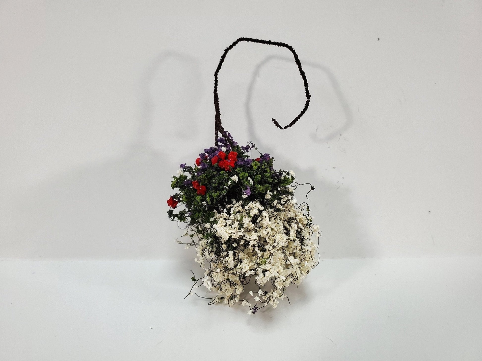 miniature hanging plants Large Miniature Hanging Plant Flowers White Red Purple Green Model Scenery