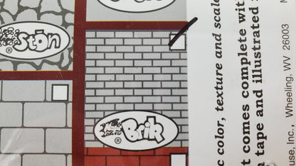 Magic Masonry White Brick KIT 1 Square Foot Stencil and Powder Set 1:12 Scale - Miniature Crush