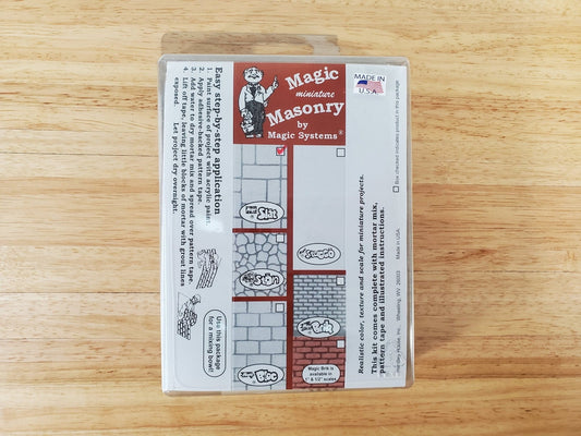 Magic Masonry White Slate Slat KIT Covers 2 Square Feet Stencil and Powder Set 1:12 Scale - Miniature Crush