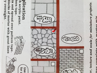 Magic Masonry White Stone KIT 2 Square Feet Stencil and Powder Set 1:12 Scale - Miniature Crush