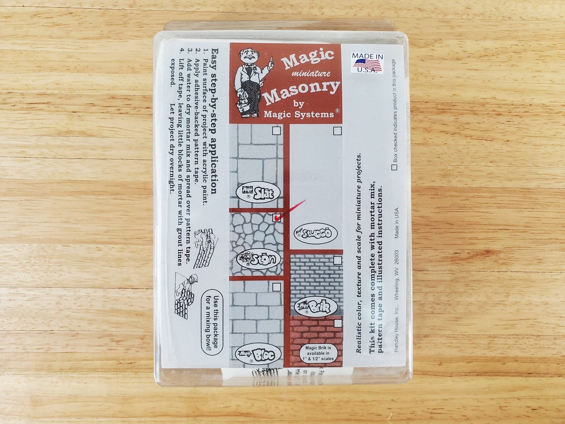 Magic Masonry White Stone KIT 4 Square Feet Stencil and Powder Set 1:12 Scale - Miniature Crush