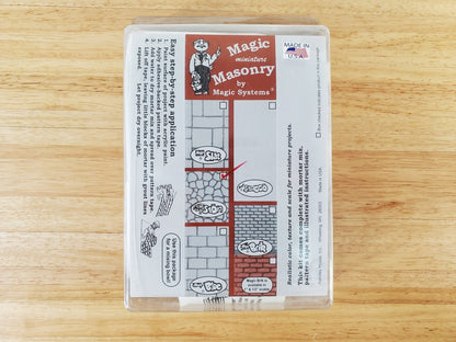 Magic Masonry White Stone KIT 4 Square Feet Stencil and Powder Set 1:12 Scale - Miniature Crush