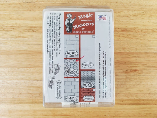 Magic Masonry White Stone KIT 4 Square Feet Stencil and Powder Set 1:12 Scale - Miniature Crush