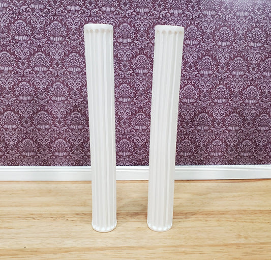 Miniature 2 Round Fluted Columns Pillars Hard Cast Resin 6 3/4" Tall Model Scenery - Miniature Crush