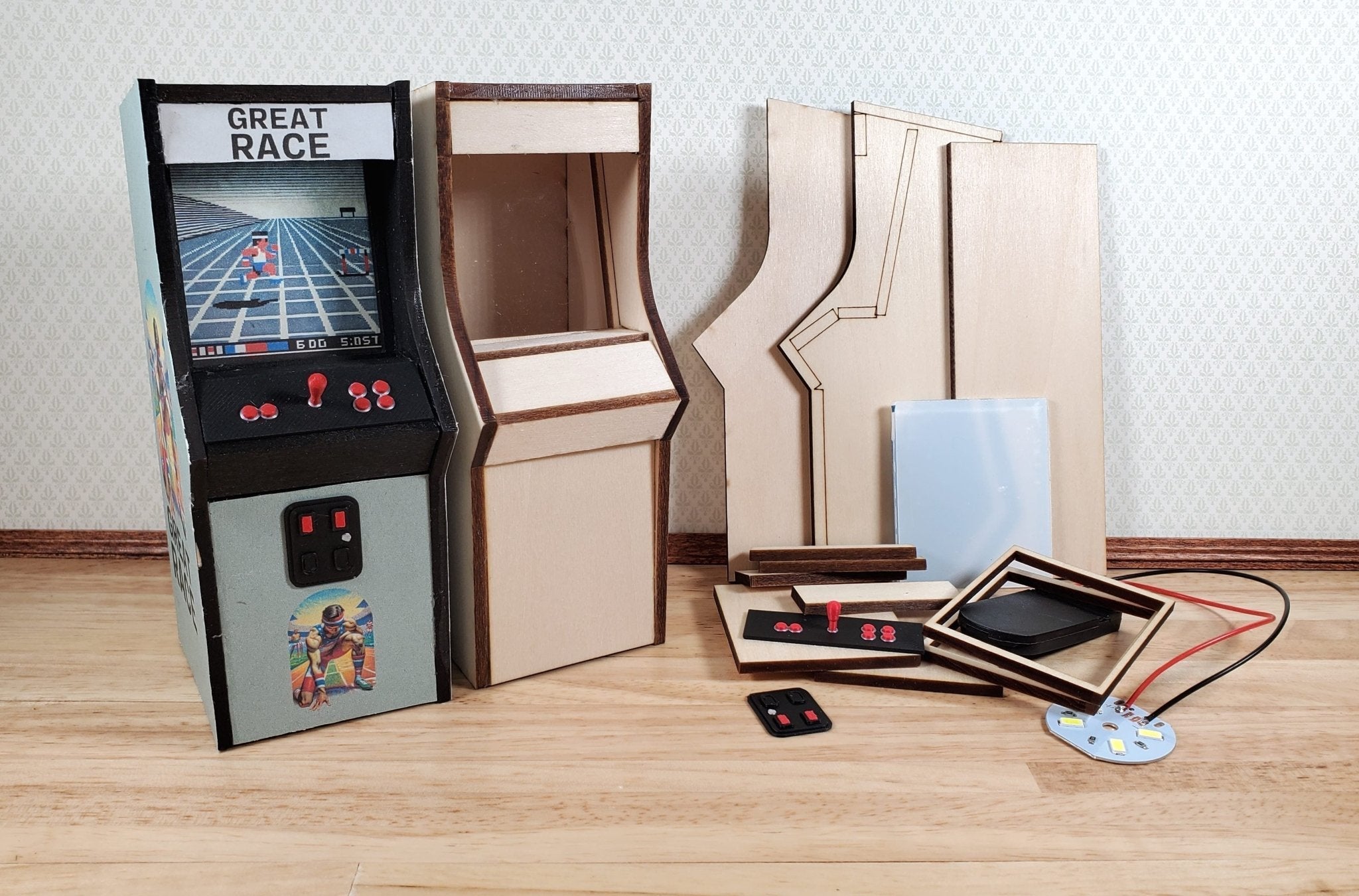 Miniature Arcade Machine DIY KIT Wood 5 1/4