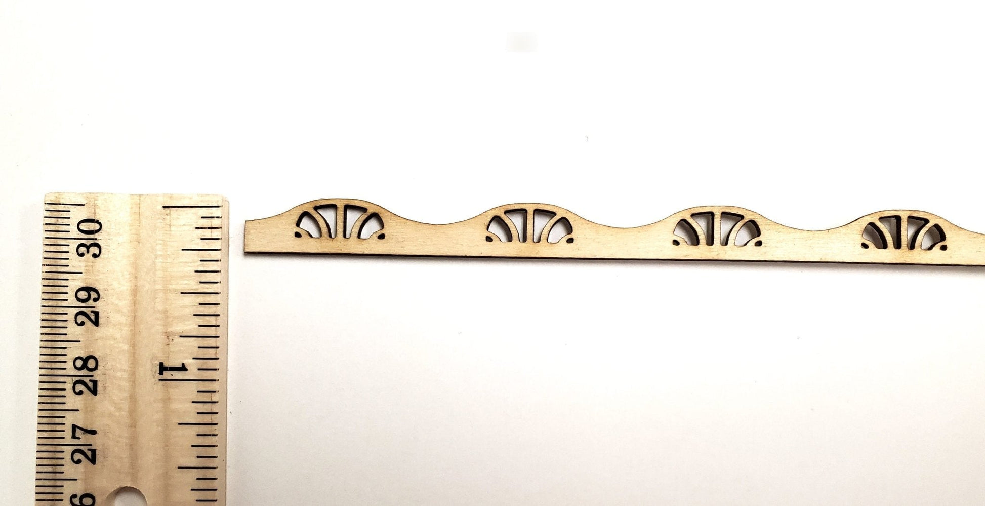 Miniature Decorative Trim Art Nouveau Style 5 Pieces 5/16" x 17 3/8" long x 1/16" Thick - Miniature Crush