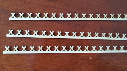 Miniature Decorative Trim Victorian Style 3 Pieces 1/2" x 17 1/2" long x 1/16" - Miniature Crush