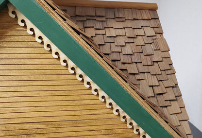 Miniature Decorative Wave Trim Victorian Style 3 Pieces 1/2" x 17 1/2" long x 1/16" Thick - Miniature Crush