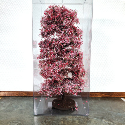Miniature Flowering Tree or Shrub Large Pink & White on Base Scenery 8" Tall - Miniature Crush