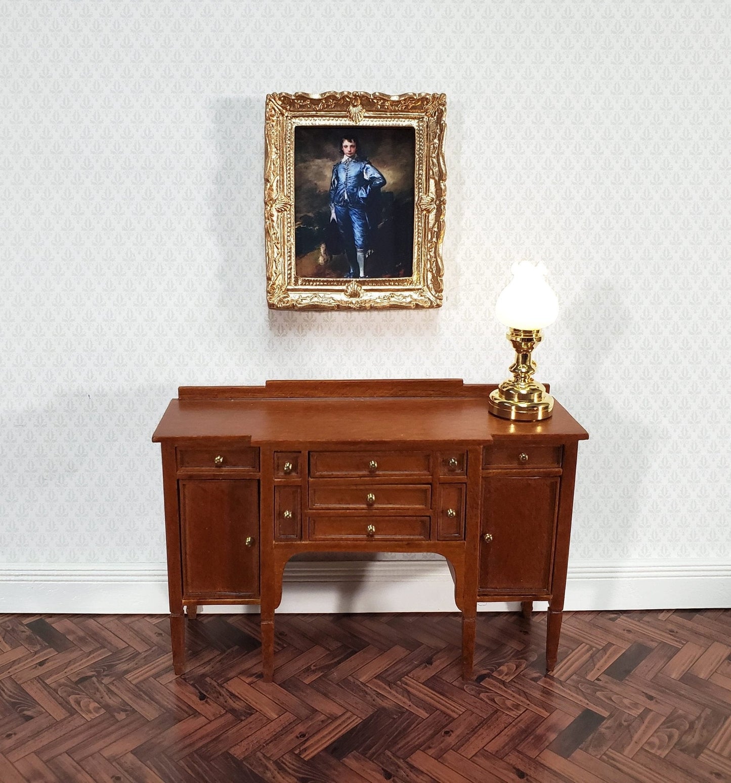 Miniature Framed Print The Blue Boy Gainsborough 1:12 Scale Dollhouse Handmade - Miniature Crush