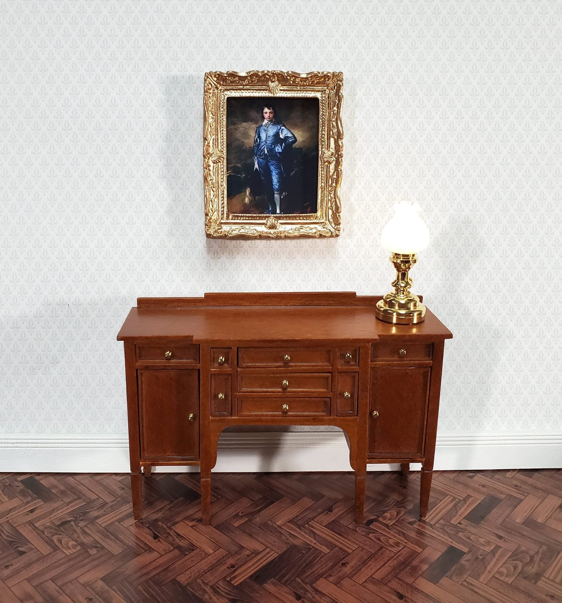 Miniature Framed Print The Blue Boy Gainsborough 1:12 Scale Dollhouse Handmade - Miniature Crush