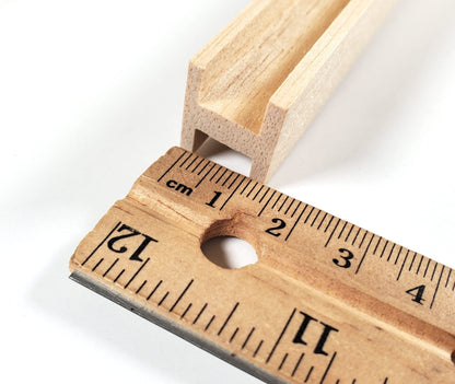 Miniature H-Beams 6 pc Wood Trim Molding 1 cm Channel Dollhouses Scale Models DIY - Miniature Crush