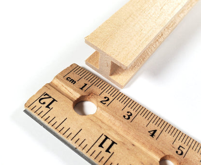 Miniature H-Beams 6 pc Wood Trim Molding 1 cm Channel Dollhouses Scale Models DIY - Miniature Crush
