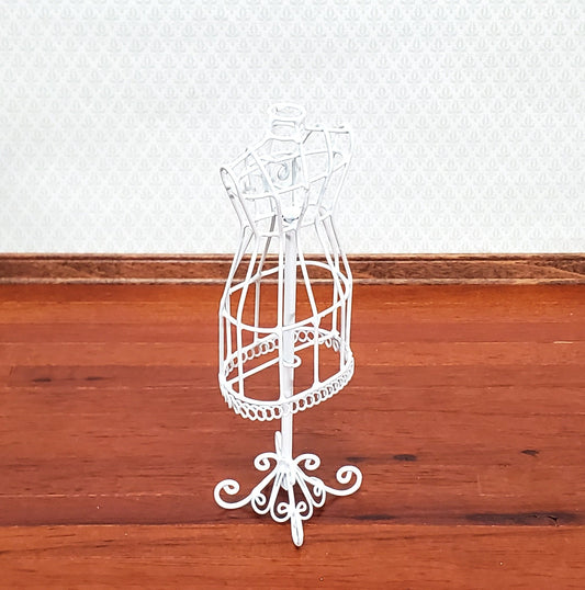 Miniature Mannequin Dressmakers Tailor Dummy Metal White 1:12 Scale Dollhouse Decor - Miniature Crush