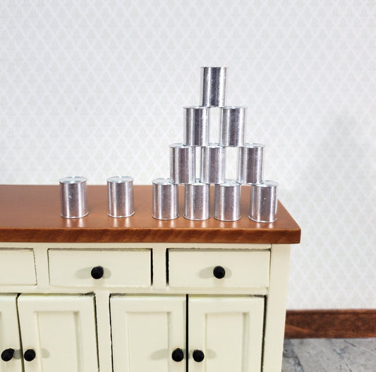 Miniature Metal Cans Medium x12 Grocery Store #21 Blanks 1:12 Scale Dollhouse - Miniature Crush
