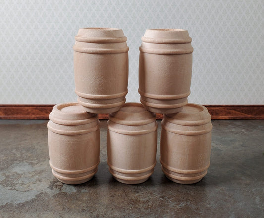 Miniature Pickle Barrel Small Keg Wood 1 5/8" Tall Set of 5 Model Building - Miniature Crush