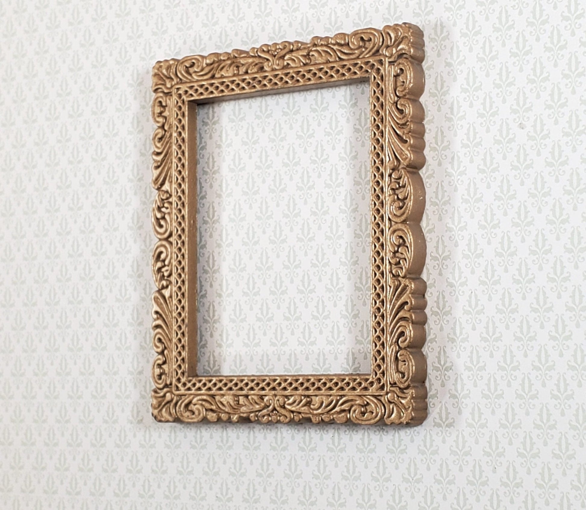 Miniature Picture Frame Metal Gold for Tiny Paintings 1:12 Scale Dollhouse - Miniature Crush