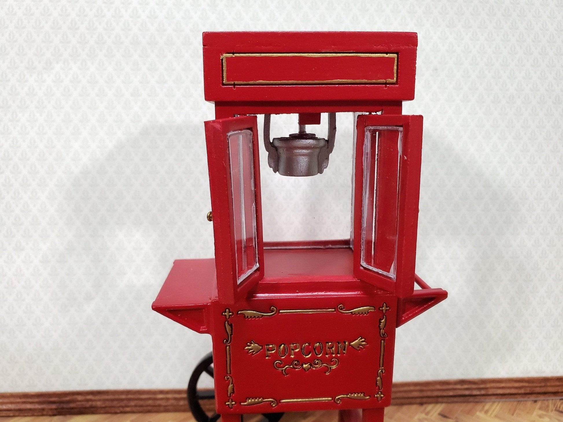 Miniature Popcorn Popper for Dollhouse Concession Stand 1:12 Scale Moving Wheels - Miniature Crush