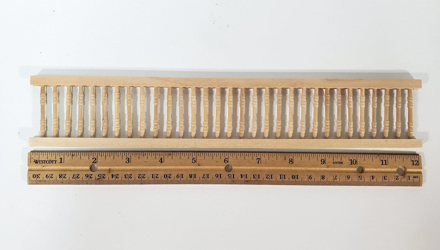 Miniature Porch Railing Assembled x1 Piece 12" for Porches Decks Gardens 1:12 Scale Dollhouses - Miniature Crush