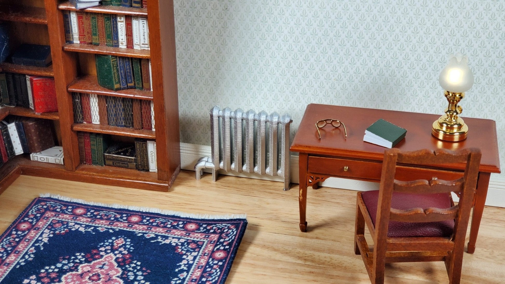 Miniature Radiator Silver Classic Style 1:12 Scale Prop Dollhouse Accessory - Miniature Crush