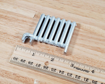 Miniature Radiator Silver Classic Style 1:12 Scale Prop Dollhouse Accessory - Miniature Crush