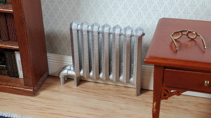 Miniature Radiator Silver Classic Style 1:12 Scale Prop Dollhouse Accessory - Miniature Crush