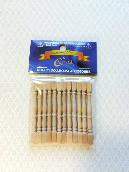 Miniature Spindles Balusters Square Ends 1:12 Scale Dollhouse DIY 2 7/16" Tall - Miniature Crush