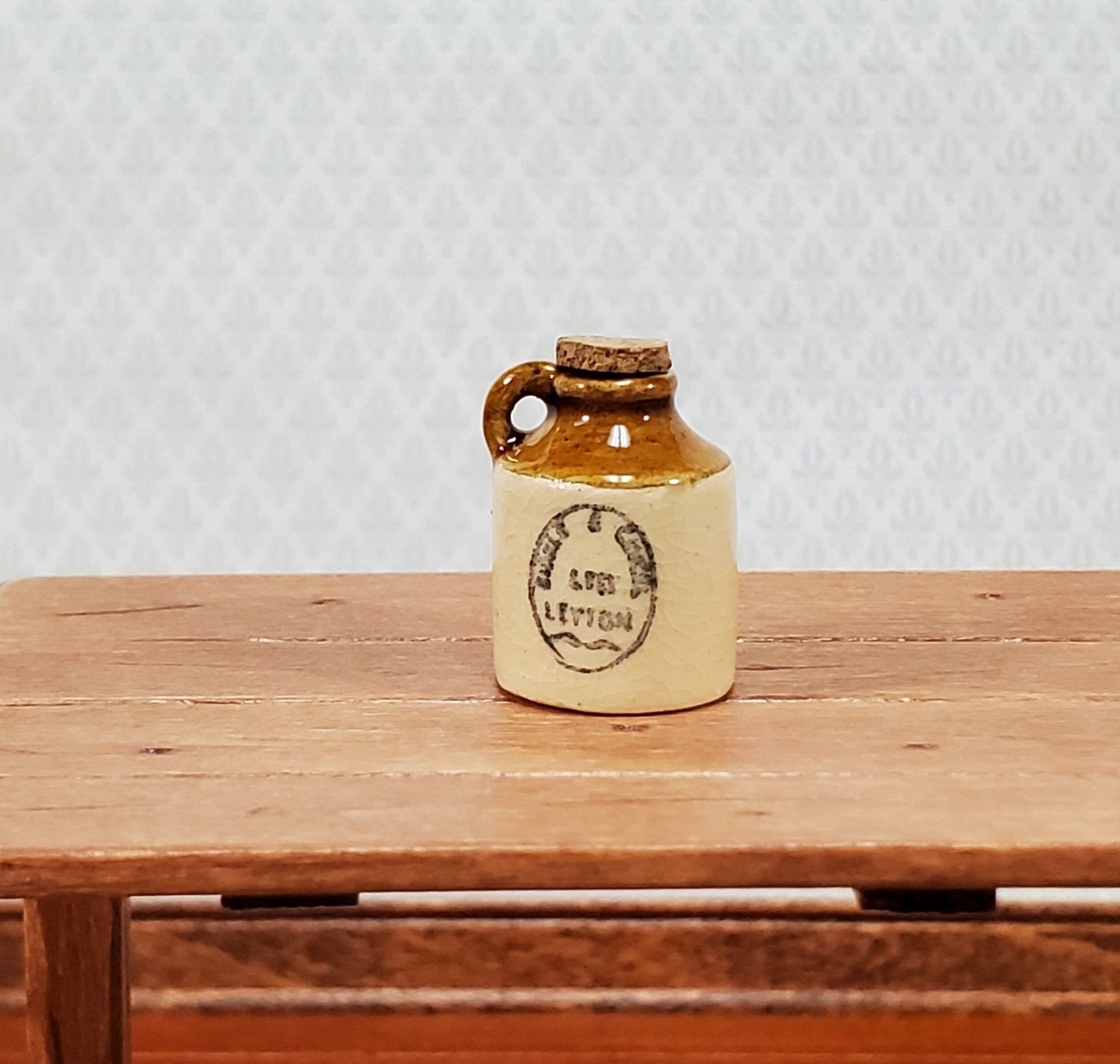 Miniature Stoneware Jug with Cork and Handle Demijohn Printed 1:12 ...
