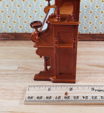 Miniature Upright Pump Organ Piano Walnut Finish 1:12 Scale Dollhouse Furniture - Miniature Crush